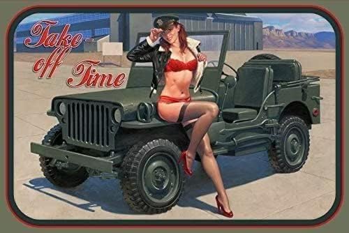 Wine Tag Label - Letrero Metálico Vintage Pinup Girl Take