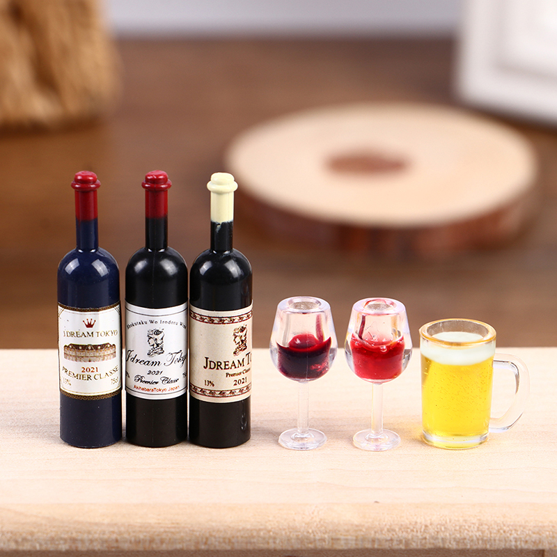 Wine Beer House - 5 Piezas de Miniaturas de Botellas