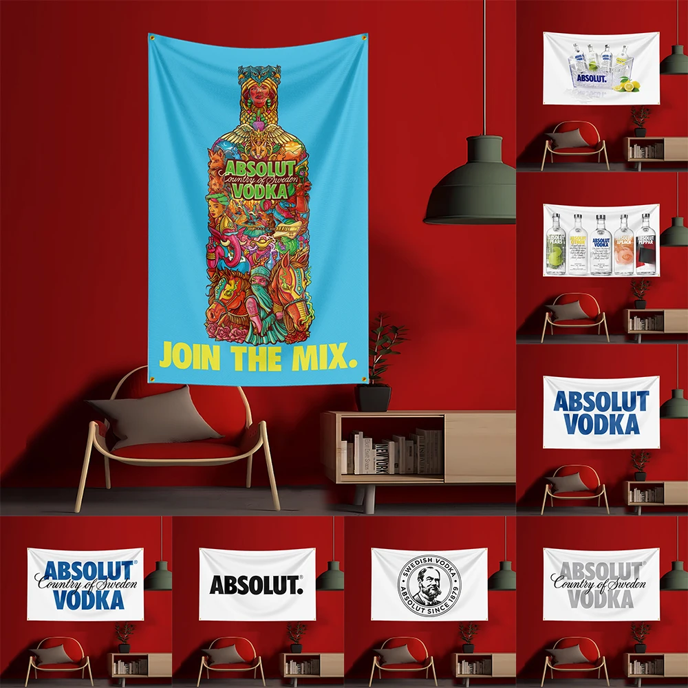Wine Beer Garden - Bandera de vodka A-Absolut de 90x150